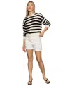 Sanctuary Stripe Open Stitch Cotton Bomber Cardigan