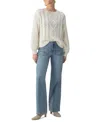 Sanctuary Women's Cozy Cable-knit Back-slit Sweater In Chalk