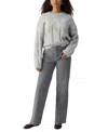 Sanctuary Cable Crewneck Sweater In Heather Grey