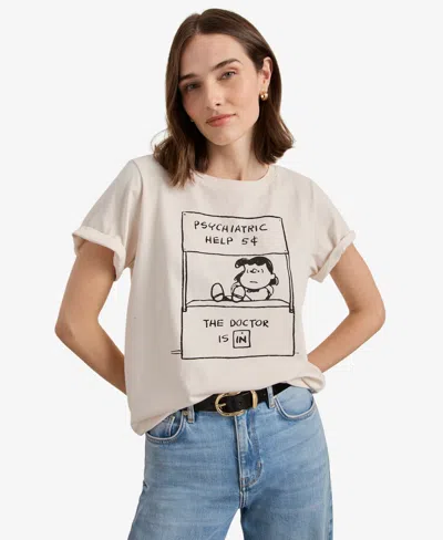 Sanctuary Women's Crewneck Graphic Tee Top In Neutral