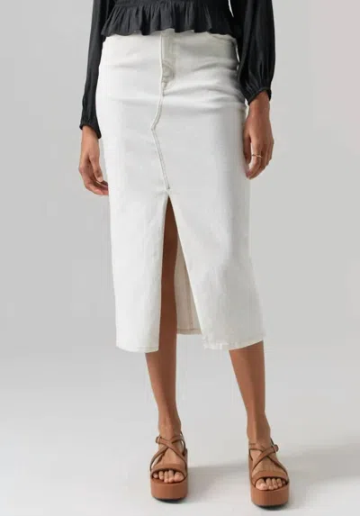 Sanctuary Women's Denim Midi Skirt In Chalk In White