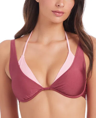 Sanctuary Women's Double-layer Tied Bikini Top In Garnet