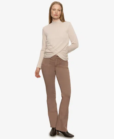 SANCTUARY WOMEN'S DRAPED MOCK NECK TOP