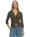 Sanctuary Easy Go Ruched Button-up Shirt In Kalamata