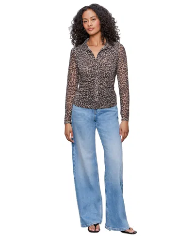 Sanctuary Women's Dream Girl Mesh Button-up Shirt In Black
