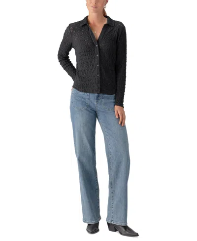 Sanctuary Women's Dreamgirl Lace Button-up Shirt In Black