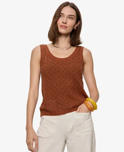 Sanctuary Dune Studded Cotton Tank In Brown