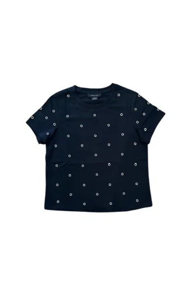 Sanctuary Women's Embellished Grommet Tees In Faded Black In Blue