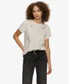Sanctuary Floral Crystal Embellished Organic Cotton T-shirt In Neutral