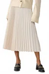 Sanctuary Women's Everyday Pleated Satin Skirt In Toasted Marshmallow In Neutral