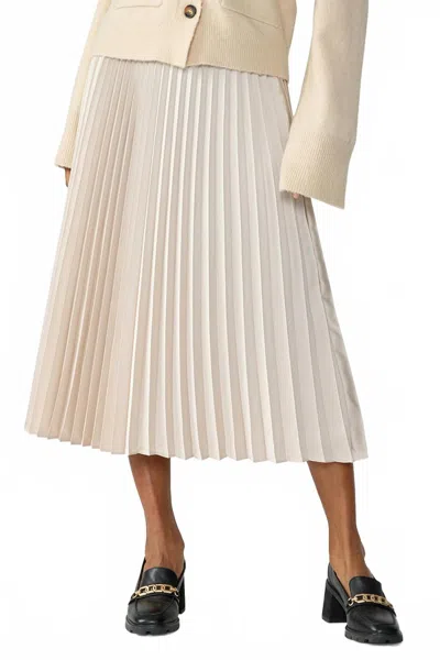 Sanctuary Women's Everyday Pleated Satin Skirt In Toasted Marshmallow In Neutral