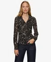 Sanctuary Women's Fitted Mesh Button Down Top In Multi