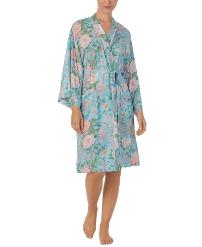 Sanctuary Women's Floral 3/4-sleeve Wrap Robe In Blue Floral