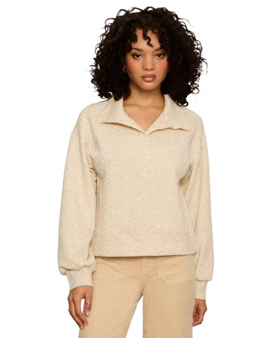 Sanctuary Women's Halley Cable-knit Relaxed Popover Top In Brown