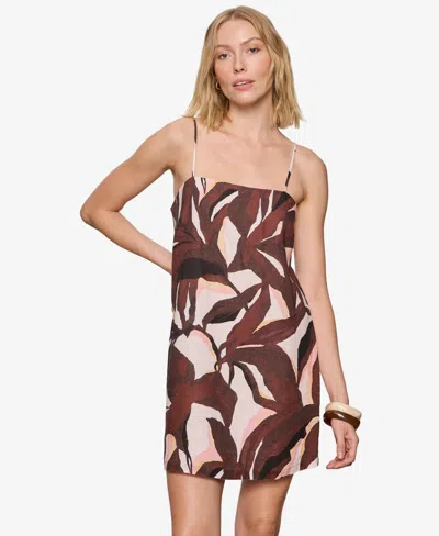 Sanctuary Women's Hideaway Printed Square Neck Mini Dress In Brown