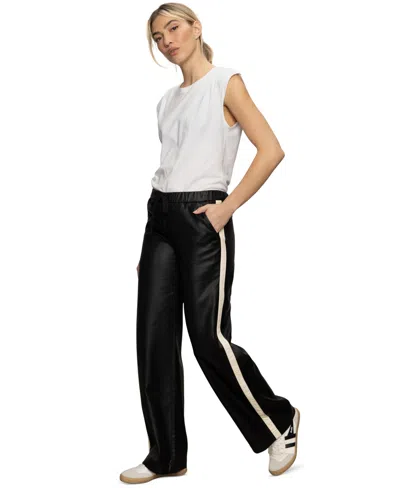 Sanctuary Women's High-rise Coated Twill Track Pants In White