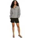 Sanctuary Ivy Stripe Shacket In Gray