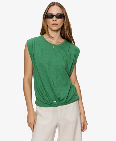 Sanctuary Knotted Muscle Tee In Green