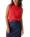 Sanctuary Life Is Easy Mock Neck Sweater In Cherry Red