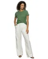 Sanctuary Wide Leg Linen Blend Pants In Bleached White