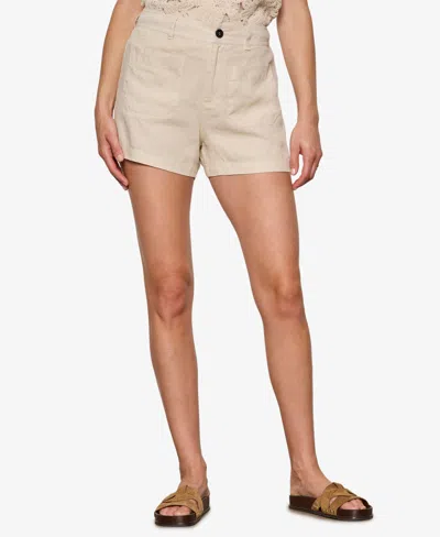 Sanctuary Women's Linen Pull-on Marine Shorts In Neutral