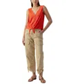 Sanctuary Link Up Tie Front Tank Top In Spicy Orange