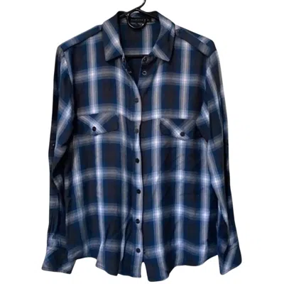 Sanctuary Women's Long Sleeve Plaid Blouse In Teal In Multi