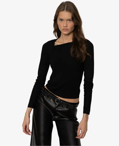 Sanctuary Women's Long Sleeve Shoulder Twist Top In Black