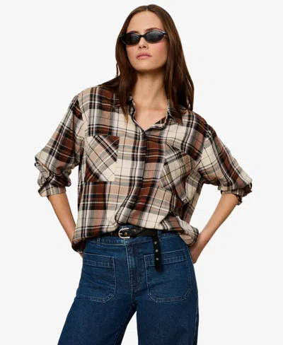 Sanctuary Women's Long-sleeve Plaid Button-up Shirt In Haze Plaid