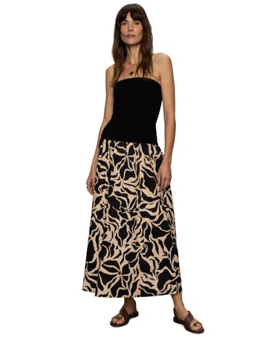 Sanctuary Women's Meet Me At Sea Printed Strapless Midi Dress