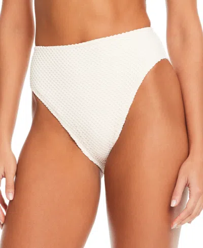 Sanctuary Women's Mesh High-waist Bikini Bottoms In White Sand