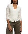 Sanctuary Stretch Lace Button-up Shirt In Chalk