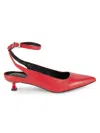 Sanctuary Magic Ankle Strap Pointed Toe Kitten Heel Pump In Red