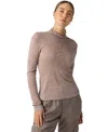 Sanctuary Women's Mock Neck Seamed Top In Heather Feather