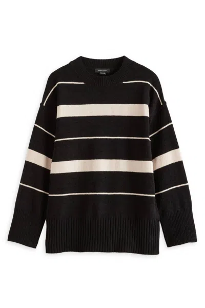 Sanctuary Women's Modern Tunic Sweater In Black/almond Stripe