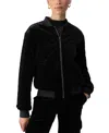 Sanctuary Mona Quilted Velvet Bomber Jacket In Black