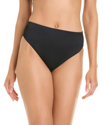 Sanctuary Women's Moonlight Tides High-leg Swim Bottoms In Black