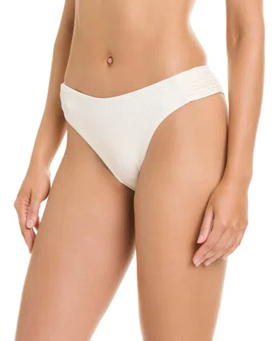 Sanctuary Women's Moonlight Tides Tab Side Hipster Swim Bottoms In White