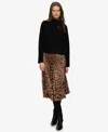 Sanctuary Nostalgia Abstract Leopard Print Pleated Skirt In Multi