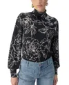 Sanctuary Womens Printed Polyester Blouse In Rose Stencil Black