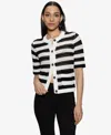 Sanctuary Open Stitch Cardigan In Chalk,black Stripe 3