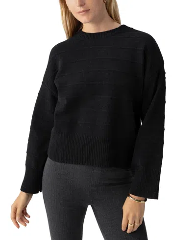 Sanctuary Women's Ottoman Stitch Crewneck Sweater In Black