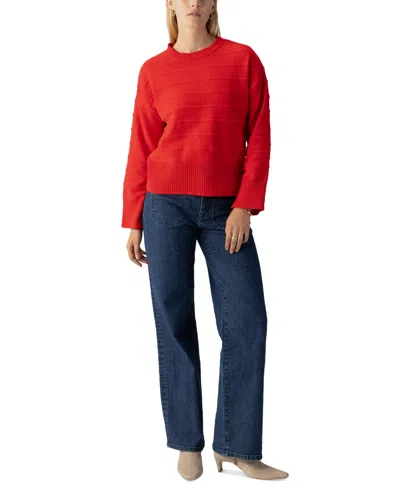 Sanctuary Women's Ottoman Stitch Crewneck Sweater In Mars Red