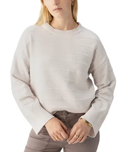 Sanctuary Women's Ottoman Stitch Crewneck Sweater In Toasted Almond