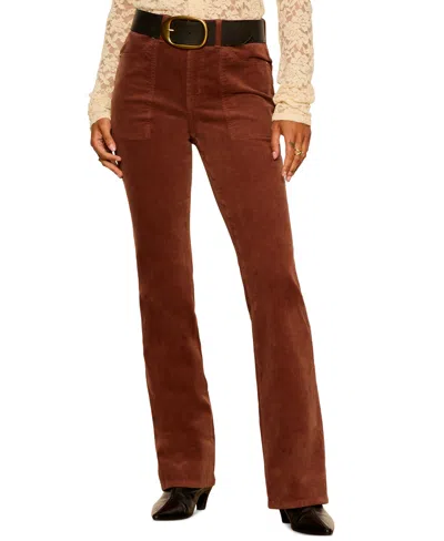 Sanctuary Women's Play Date Corduroy Mid-rise Bootcut Pants In Burnt Cocoa