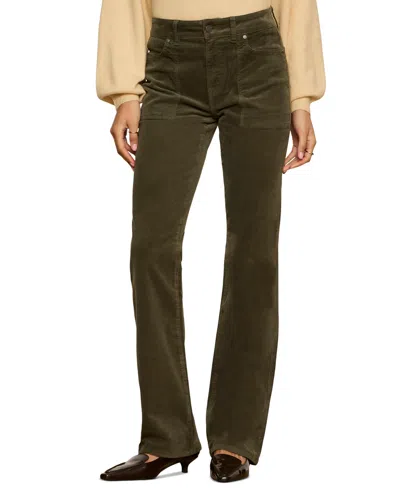 Sanctuary Women's Play Date Corduroy Mid-rise Bootcut Pants In Kalamata