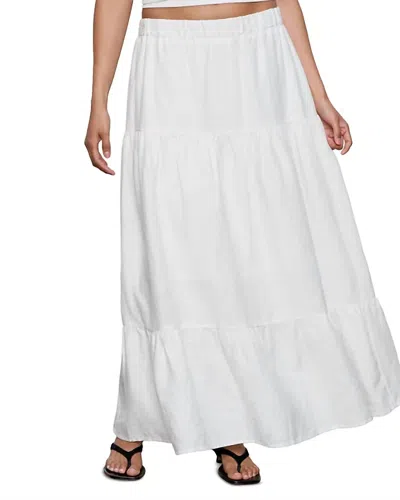 Sanctuary The Prairie Linen Tiered Maxi Skirt In White