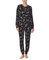 Sanctuary Women's Printed Long-sleeve Jogger Pajama Set In Black Ground Floral