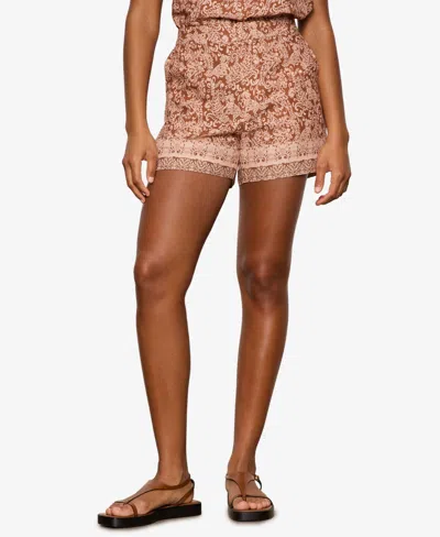 Sanctuary Women's Printed Mid-rise Shorts In Brown