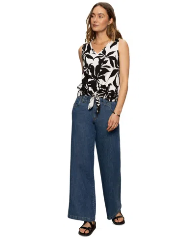 Sanctuary Perfect Tee Mix Floral Cotton Blend Minidress In Inked Impressions